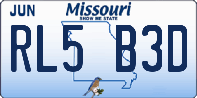MO license plate RL5B3D