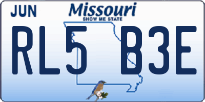 MO license plate RL5B3E