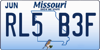 MO license plate RL5B3F