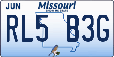 MO license plate RL5B3G