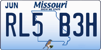 MO license plate RL5B3H