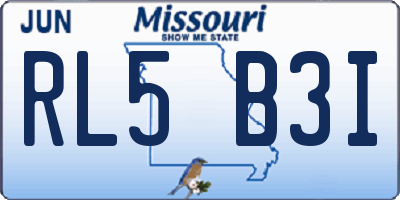 MO license plate RL5B3I