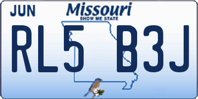 MO license plate RL5B3J