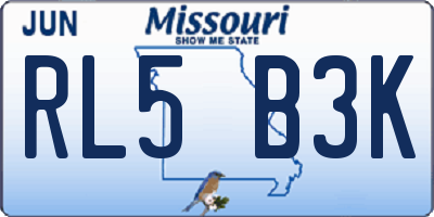 MO license plate RL5B3K