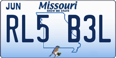 MO license plate RL5B3L