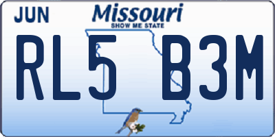 MO license plate RL5B3M