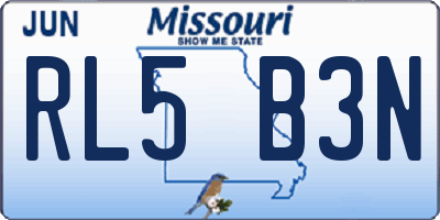 MO license plate RL5B3N
