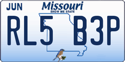 MO license plate RL5B3P