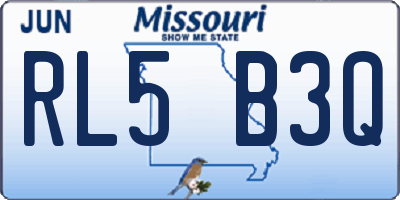 MO license plate RL5B3Q