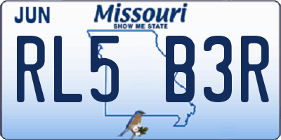 MO license plate RL5B3R