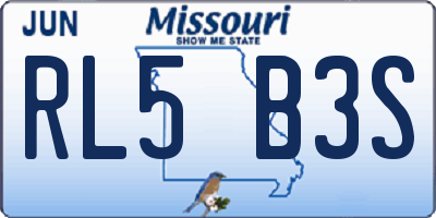 MO license plate RL5B3S