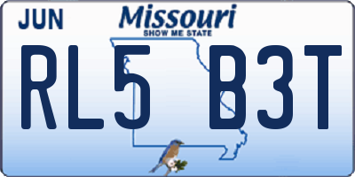 MO license plate RL5B3T
