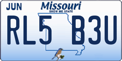 MO license plate RL5B3U