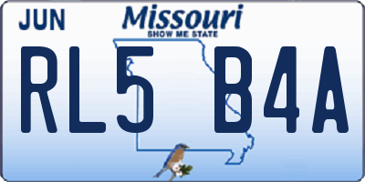 MO license plate RL5B4A