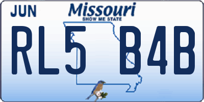 MO license plate RL5B4B