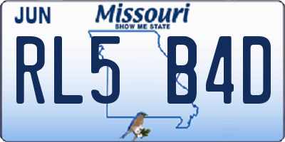 MO license plate RL5B4D