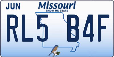 MO license plate RL5B4F