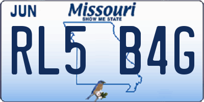 MO license plate RL5B4G