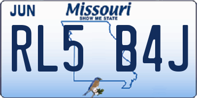 MO license plate RL5B4J
