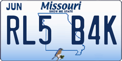 MO license plate RL5B4K