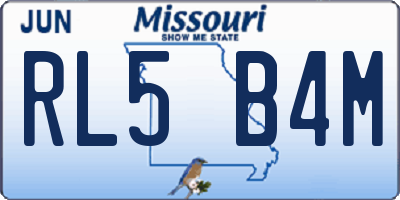 MO license plate RL5B4M