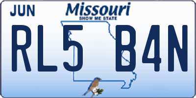 MO license plate RL5B4N