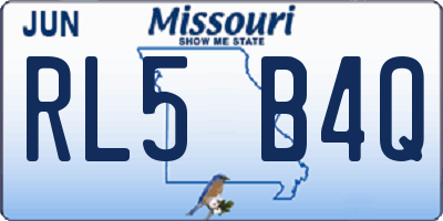 MO license plate RL5B4Q