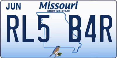 MO license plate RL5B4R