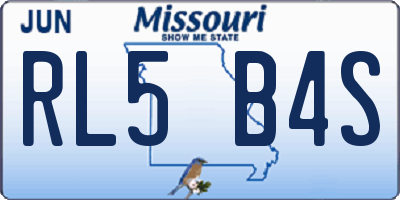 MO license plate RL5B4S