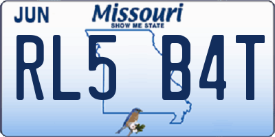 MO license plate RL5B4T