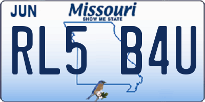 MO license plate RL5B4U