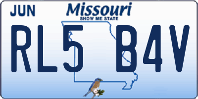 MO license plate RL5B4V