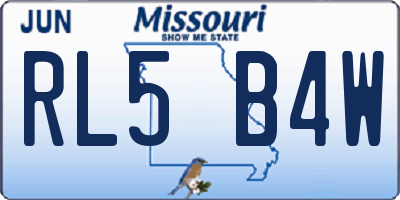 MO license plate RL5B4W