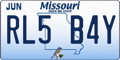 MO license plate RL5B4Y