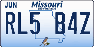 MO license plate RL5B4Z