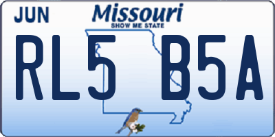MO license plate RL5B5A