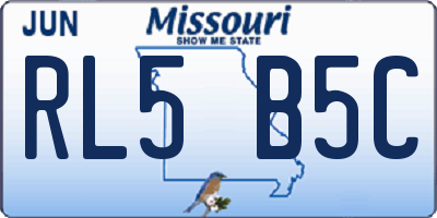 MO license plate RL5B5C