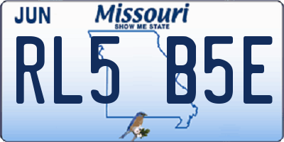 MO license plate RL5B5E