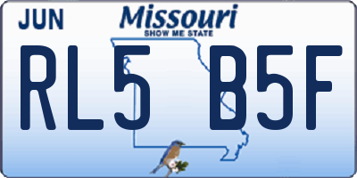 MO license plate RL5B5F