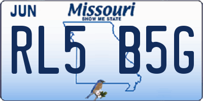 MO license plate RL5B5G