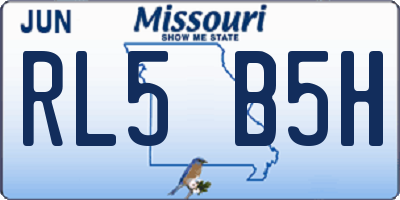 MO license plate RL5B5H