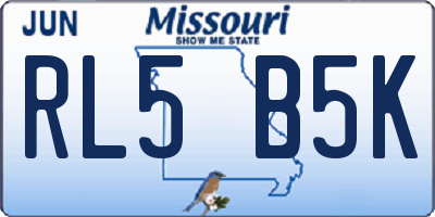 MO license plate RL5B5K