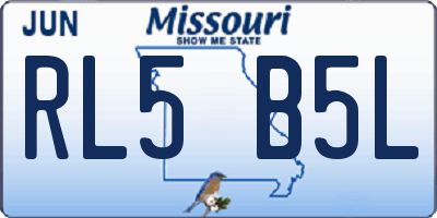 MO license plate RL5B5L