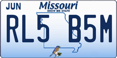 MO license plate RL5B5M