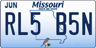 MO license plate RL5B5N