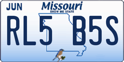 MO license plate RL5B5S