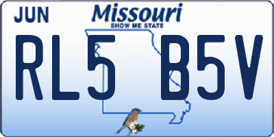 MO license plate RL5B5V