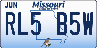 MO license plate RL5B5W