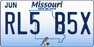 MO license plate RL5B5X