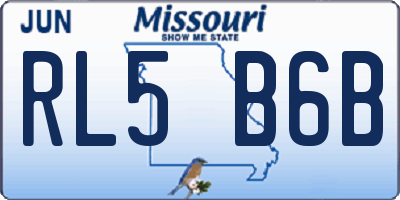 MO license plate RL5B6B